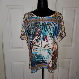 Chico's Rhinestone Embellished Top Size 2